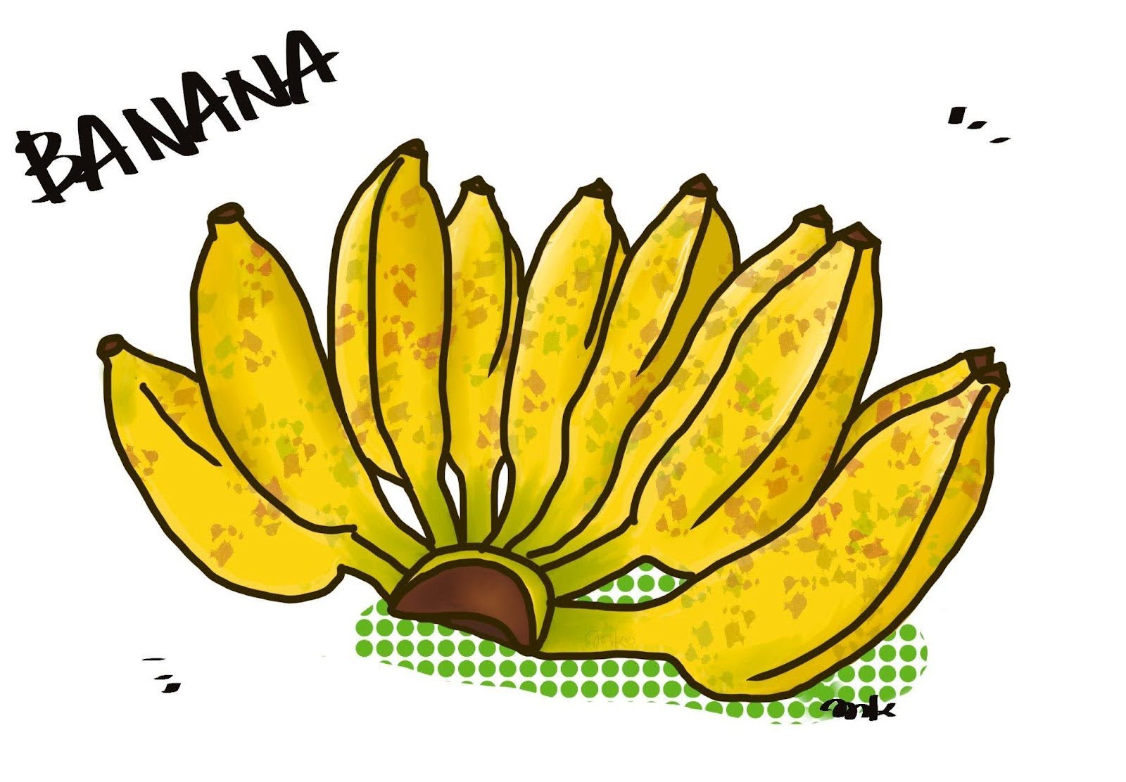 バナナの房のイラスト
